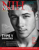 Cover of Spring 2017 issue of MedlinePlus magazine with photo of Nick Jonas