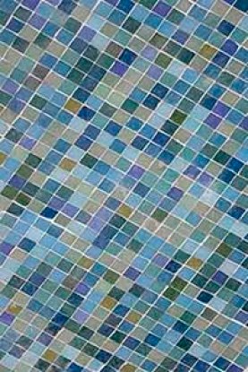 mosaic tiles in hues of green and blue